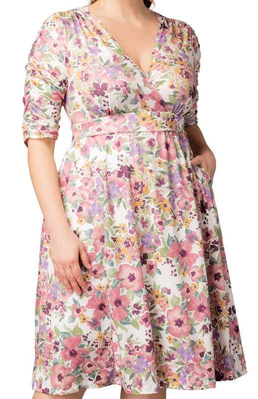 Gabriella Midi Dress - Mauve - Plus