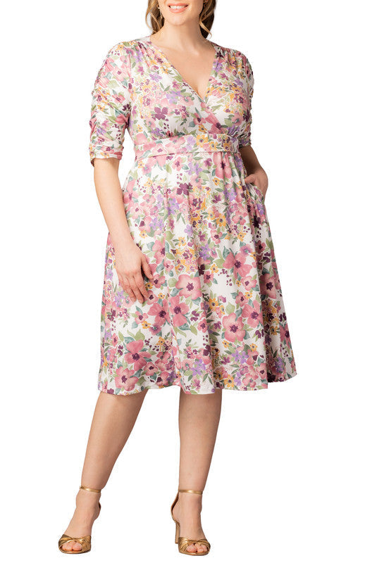 Gabriella Midi Dress - Mauve - Plus
