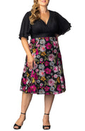 Lillian Embroidered Cocktail Dress - Vibrant Floral - Plus
