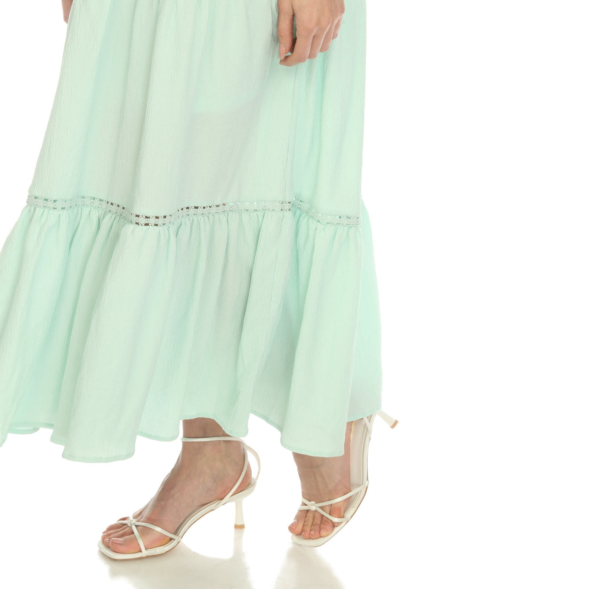 Women's Scoop Neck Tiered Maxi Dress - Plus