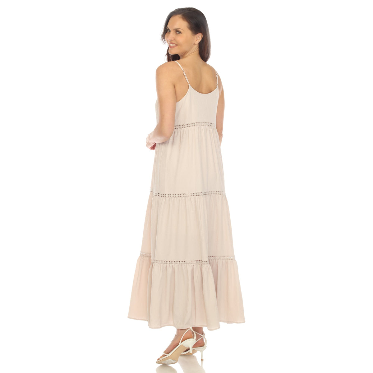 Women's Scoop Neck Tiered Maxi Dress - Plus