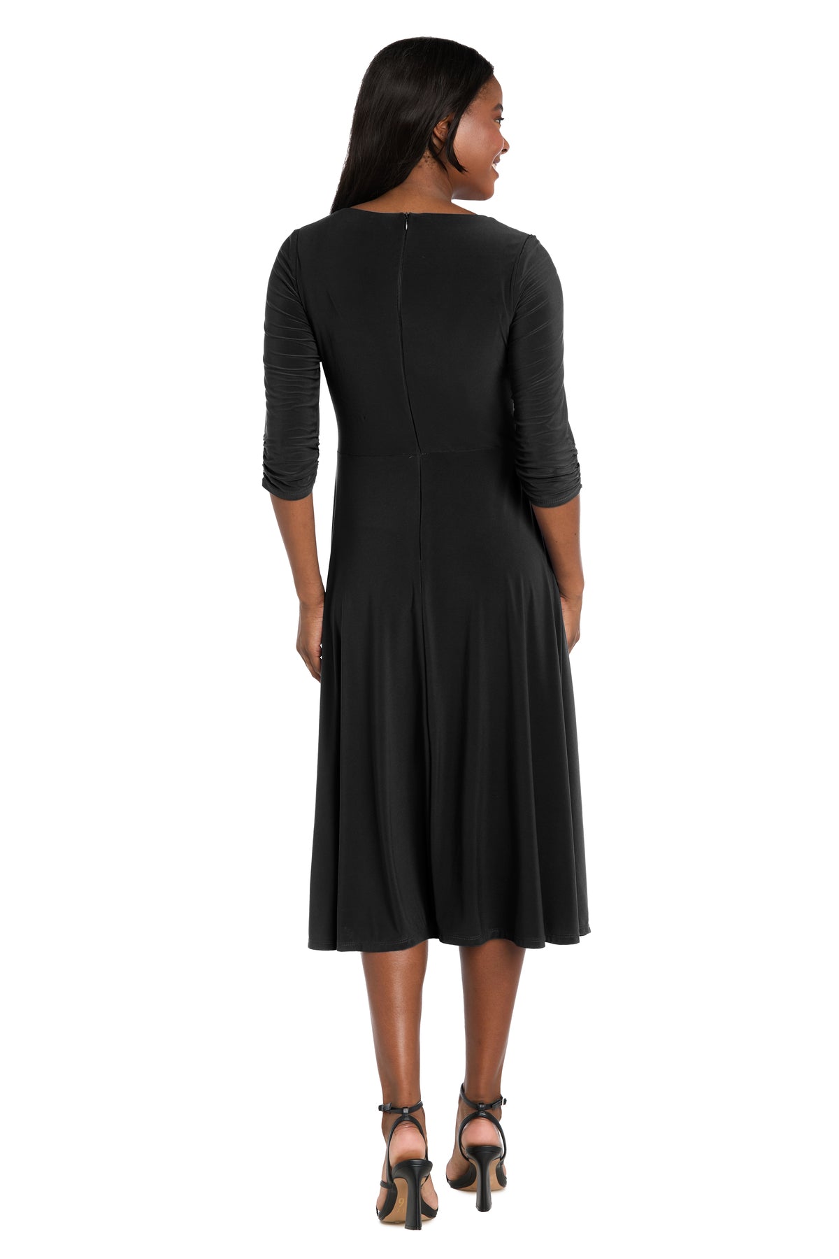 Midi Jersey Faux Wrap with 3/4 Sleeves - Petite