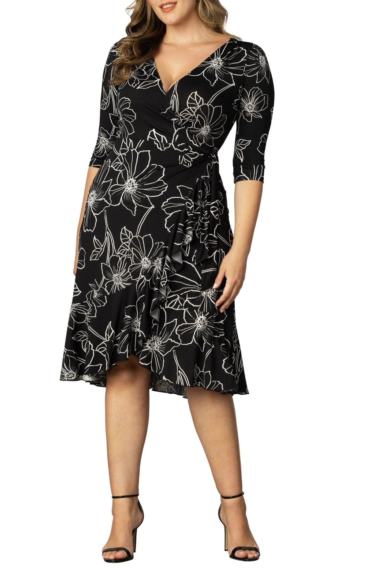 Flirty Flounce Wrap Dress - Plus